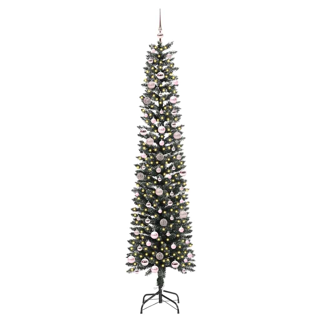 Kunstig juletre med 300 LED grønn 240 cm PVC og plast og stål