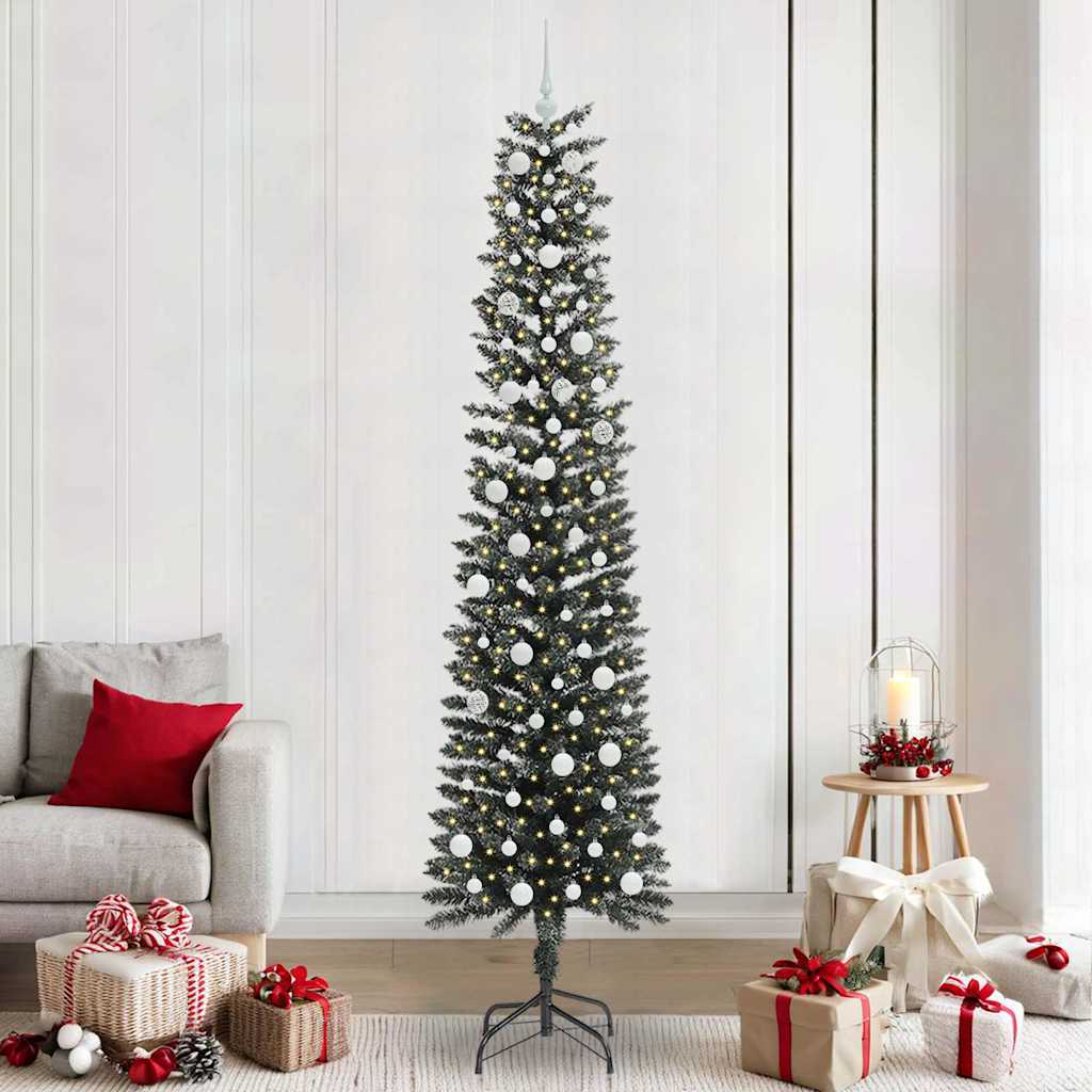 Kunstig juletre med 300 LED grønn 240 cm PVC og plast og stål