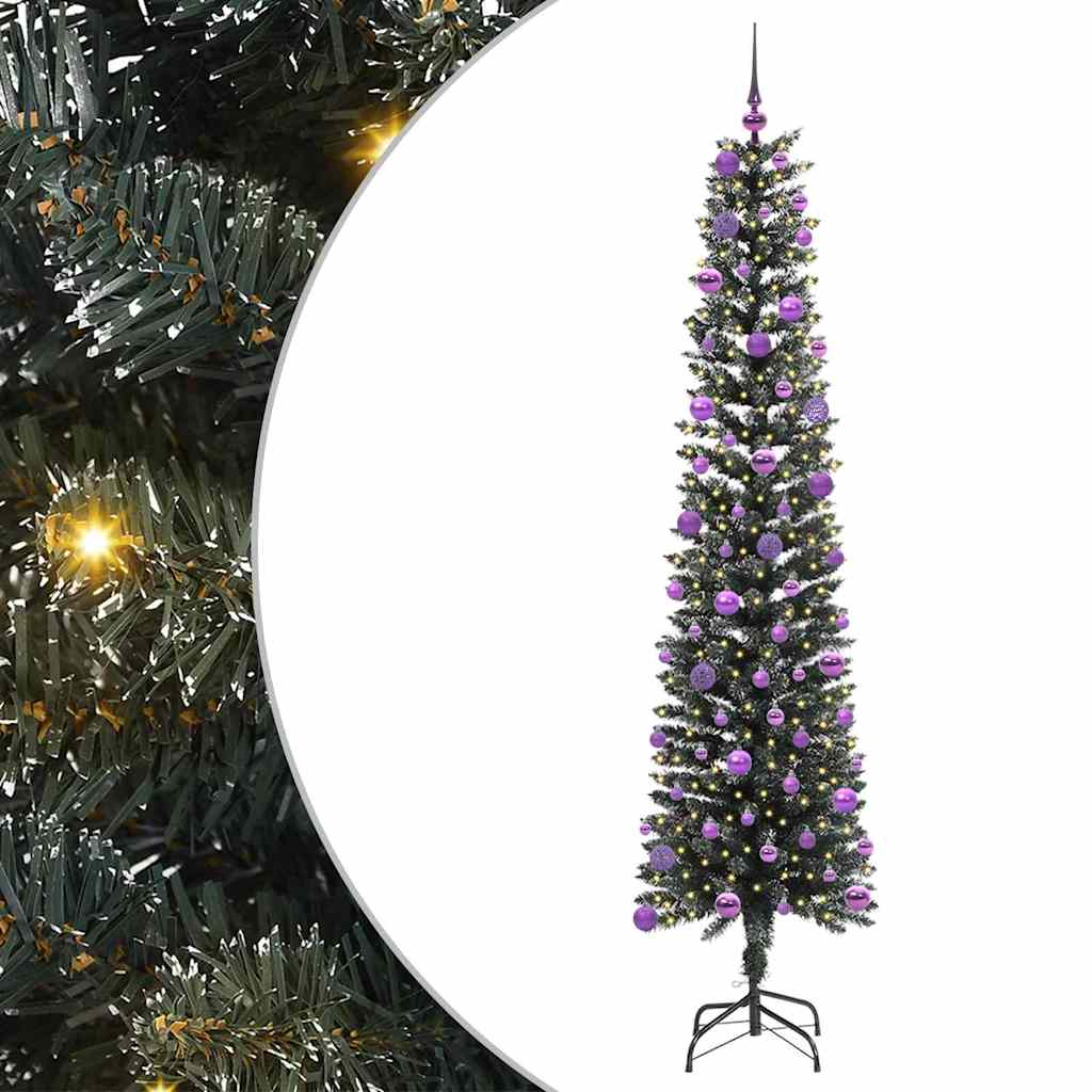 Kunstig juletre med 300 LED grønn 240 cm PVC og plast og stål