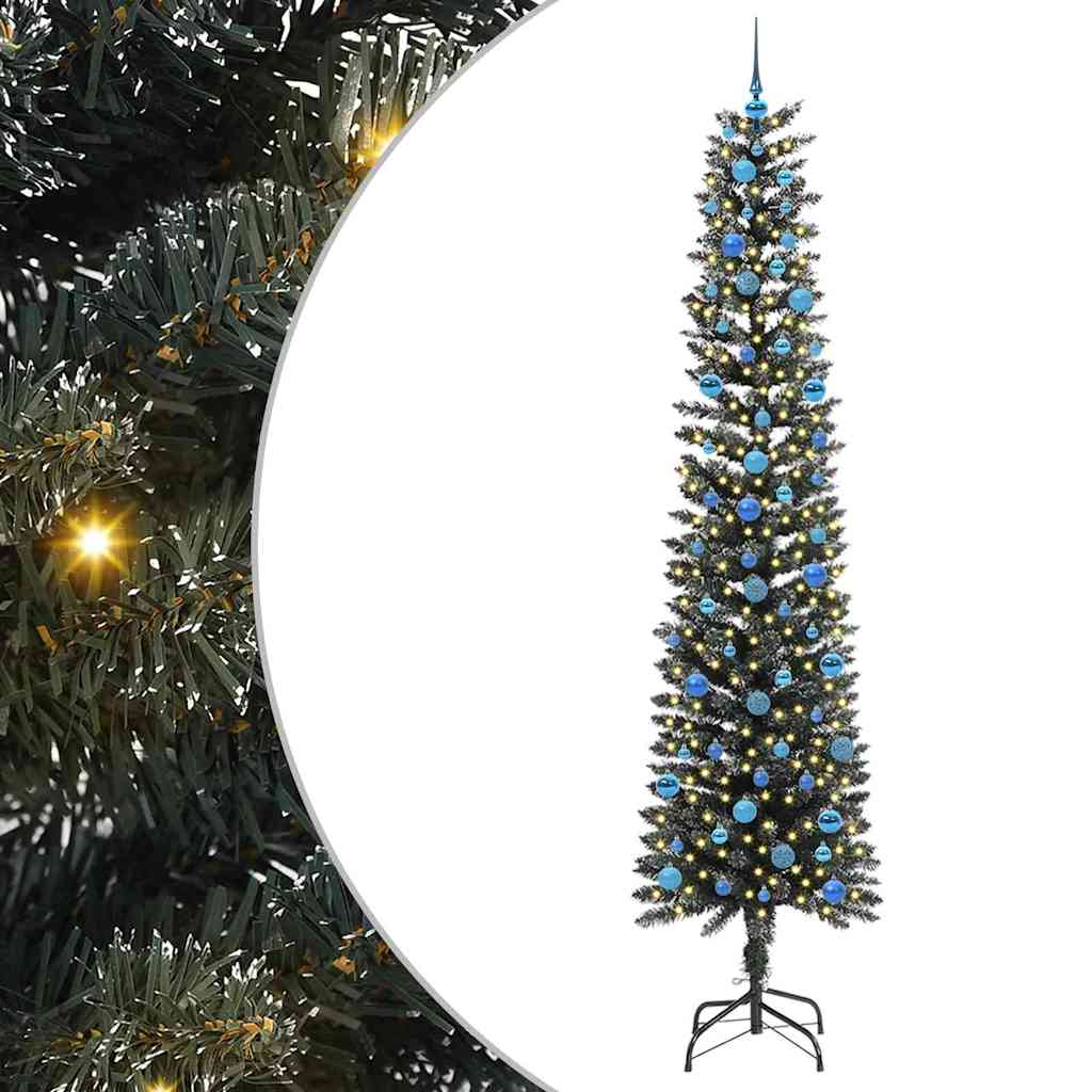 Kunstig juletre med 300 LED grønn 240 cm PVC og plast og stål