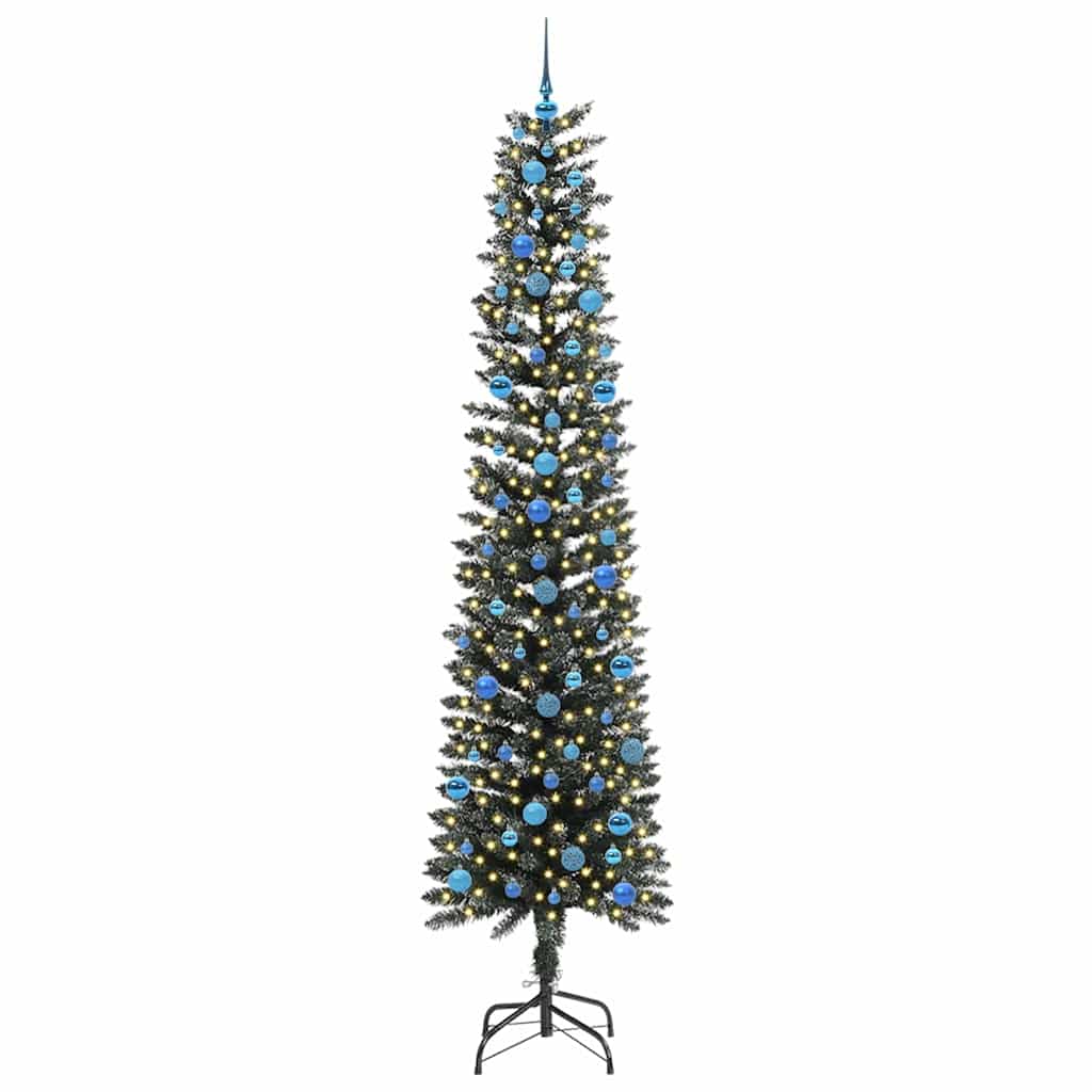 Kunstig juletre med 300 LED grønn 240 cm PVC og plast og stål