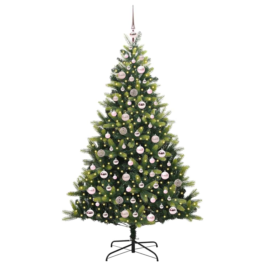 Kunstig leddet juletre med 300 LED-lamper grønn 180 cm