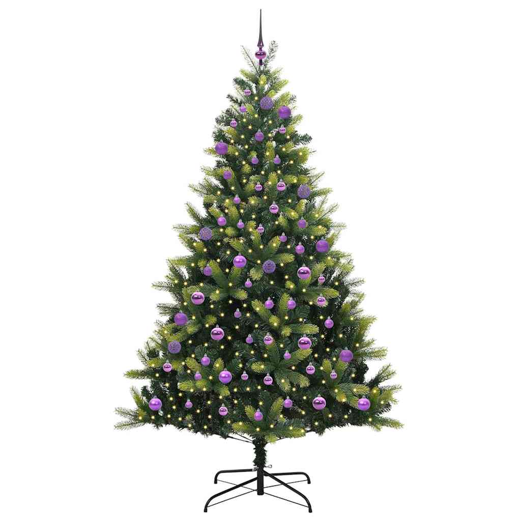 Kunstig leddet juletre med 300 LED-lamper grønn 180 cm