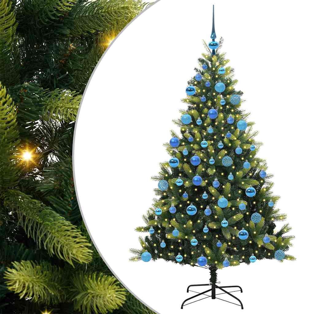 Kunstig leddet juletre med 300 LED-lamper grønn 180 cm