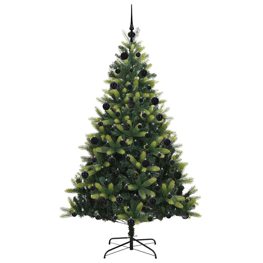 Kunstig leddet juletre med 300 LED-lamper grønn 210 cm