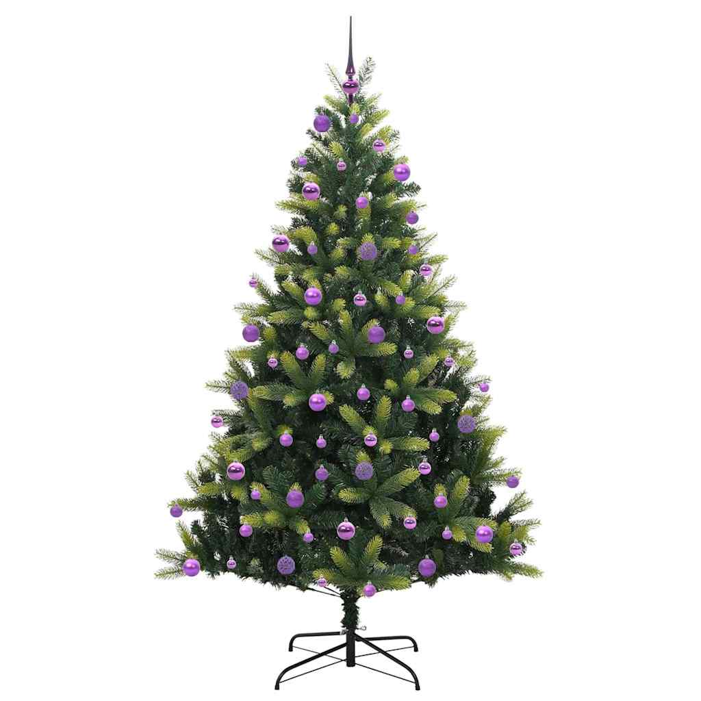 Kunstig leddet juletre med 300 LED-lamper grønn 210 cm