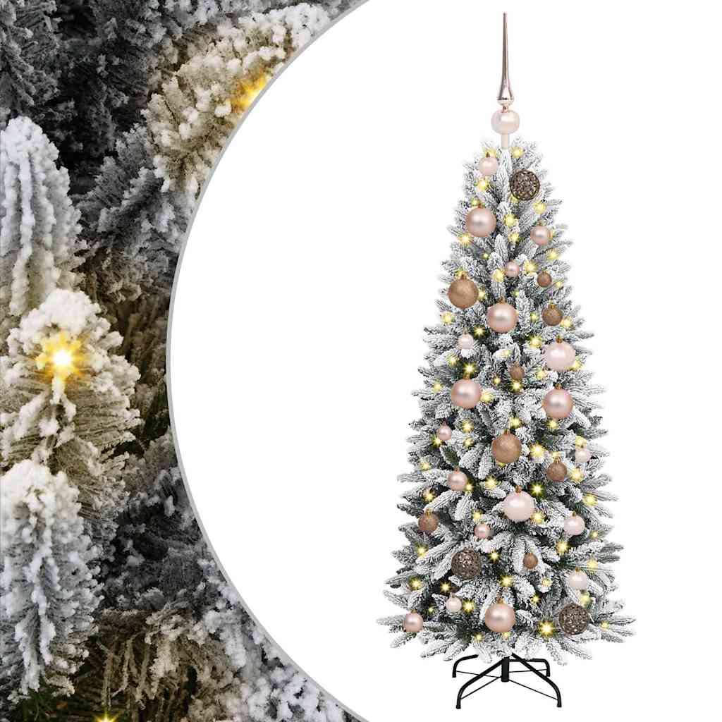 Kunstig juletre med 150 LED Hvit 120 cm PVC, plast, stål og PE