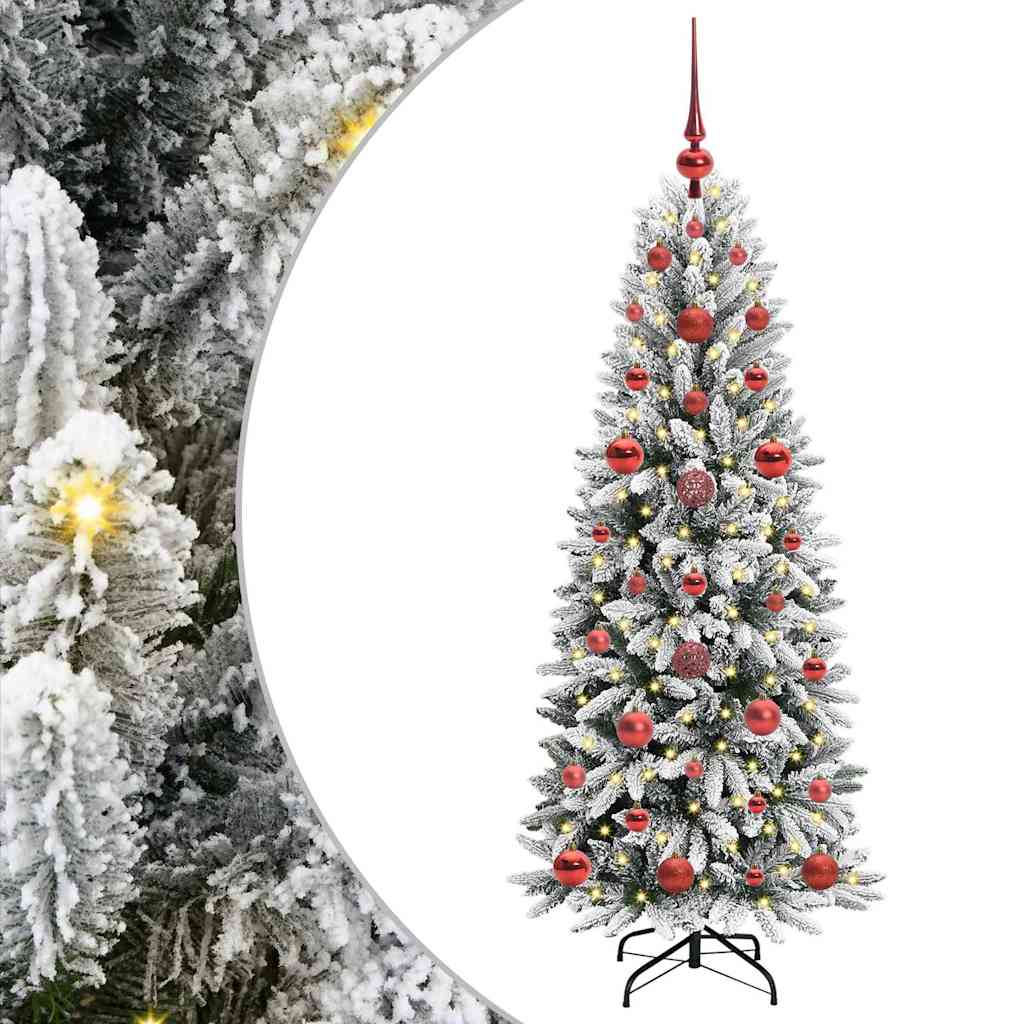 Kunstig juletre med 150 LED Hvit 120 cm PVC, plast, stål og PE
