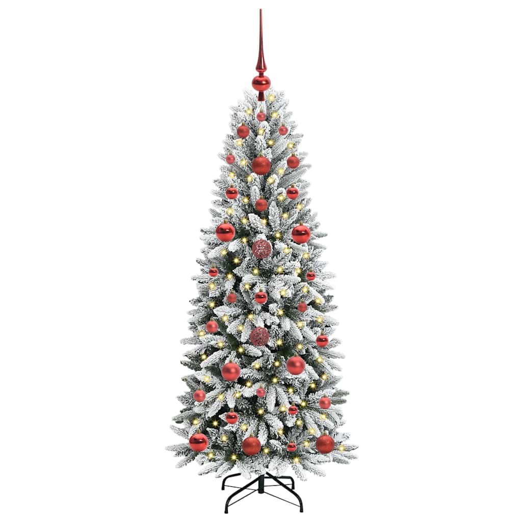 Kunstig juletre med 150 LED Hvit 120 cm PVC, plast, stål og PE