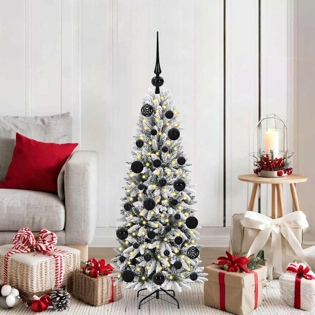 Kunstig juletre med 150 LED Hvit 120 cm PVC, plast, stål og PE