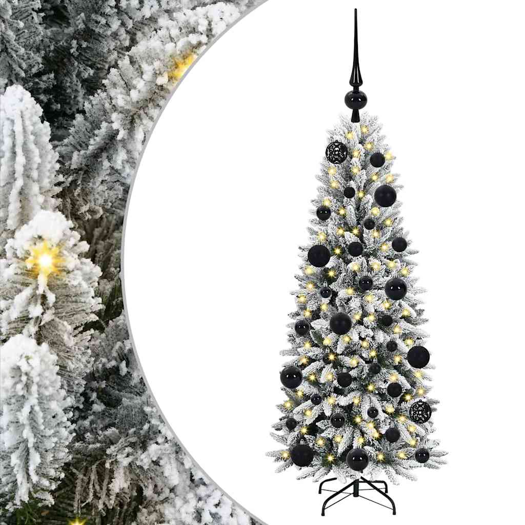 Kunstig juletre med 150 LED Hvit 120 cm PVC, plast, stål og PE