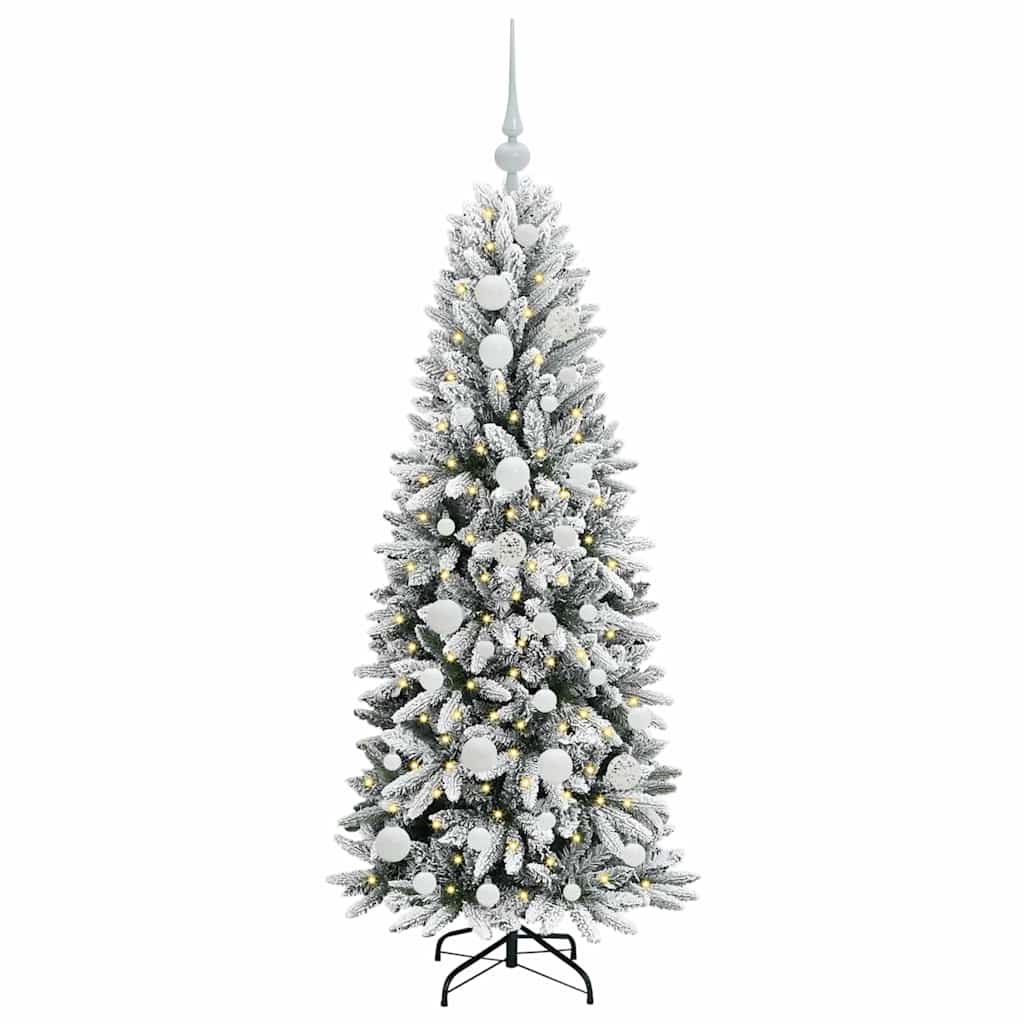 Kunstig juletre med 150 LED Hvit 120 cm PVC, plast, stål og PE