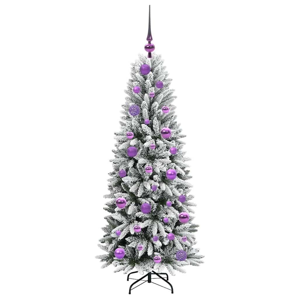 Kunstig juletre med 150 LED Hvit 120 cm PVC, plast, stål og PE