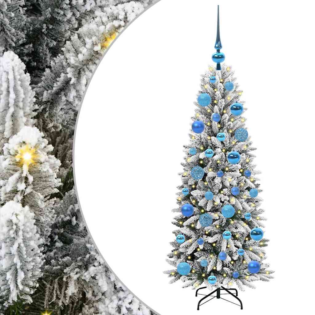 Kunstig juletre med 150 LED Hvit 120 cm PVC, plast, stål og PE