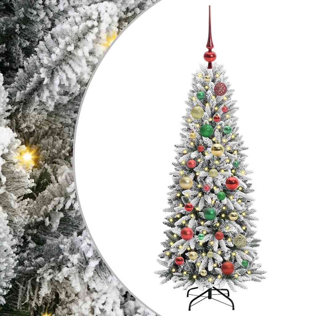 Kunstig juletre med 150 LED Hvit 120 cm PVC, plast, stål og PE