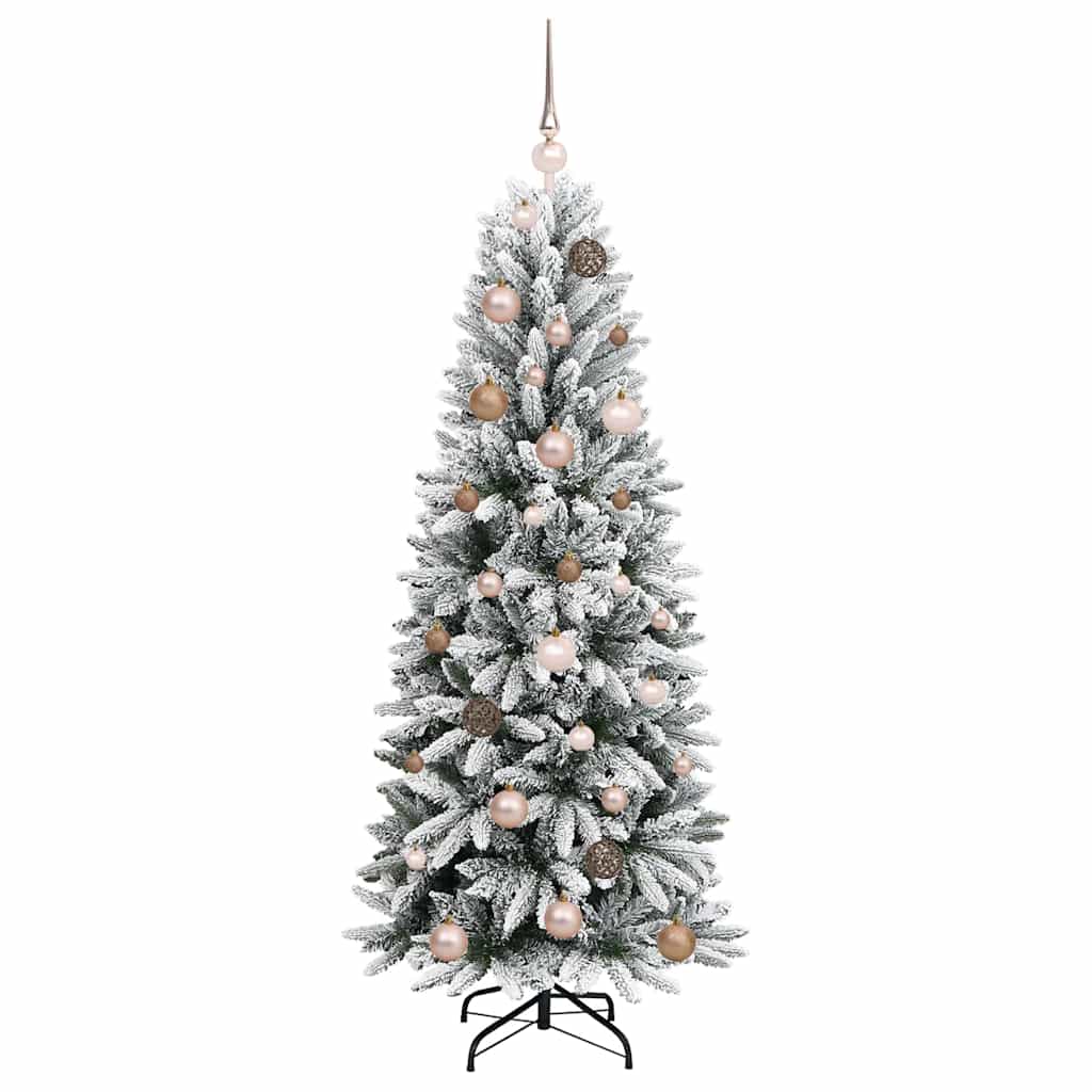 Kunstig juletre med 150 LED Hvit 150 cm PVC, plast, stål og PE