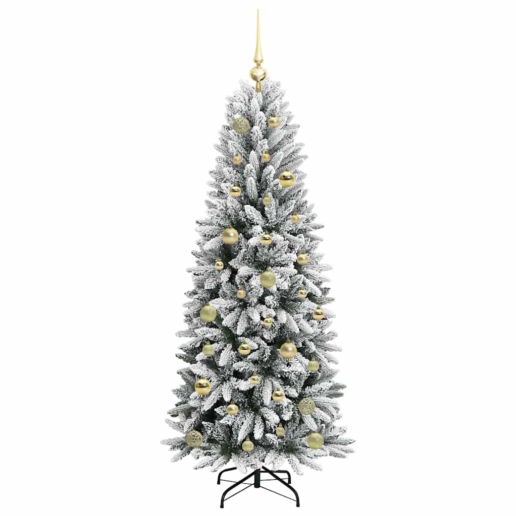 Kunstig juletre med 150 LED Hvit 150 cm PVC, plast, stål og PE