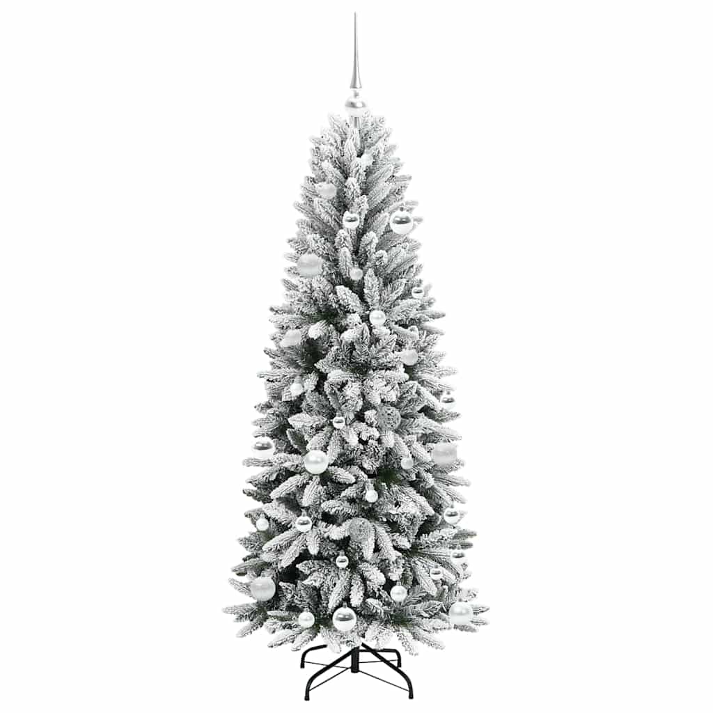 Kunstig juletre med 150 LED Hvit 150 cm PVC, plast, stål og PE