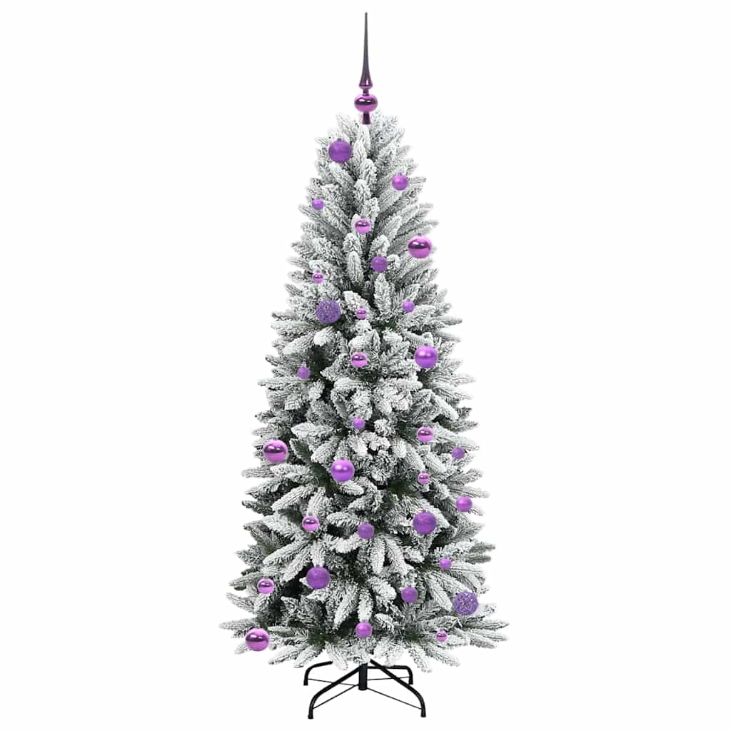 Kunstig juletre med 150 LED Hvit 150 cm PVC, plast, stål og PE