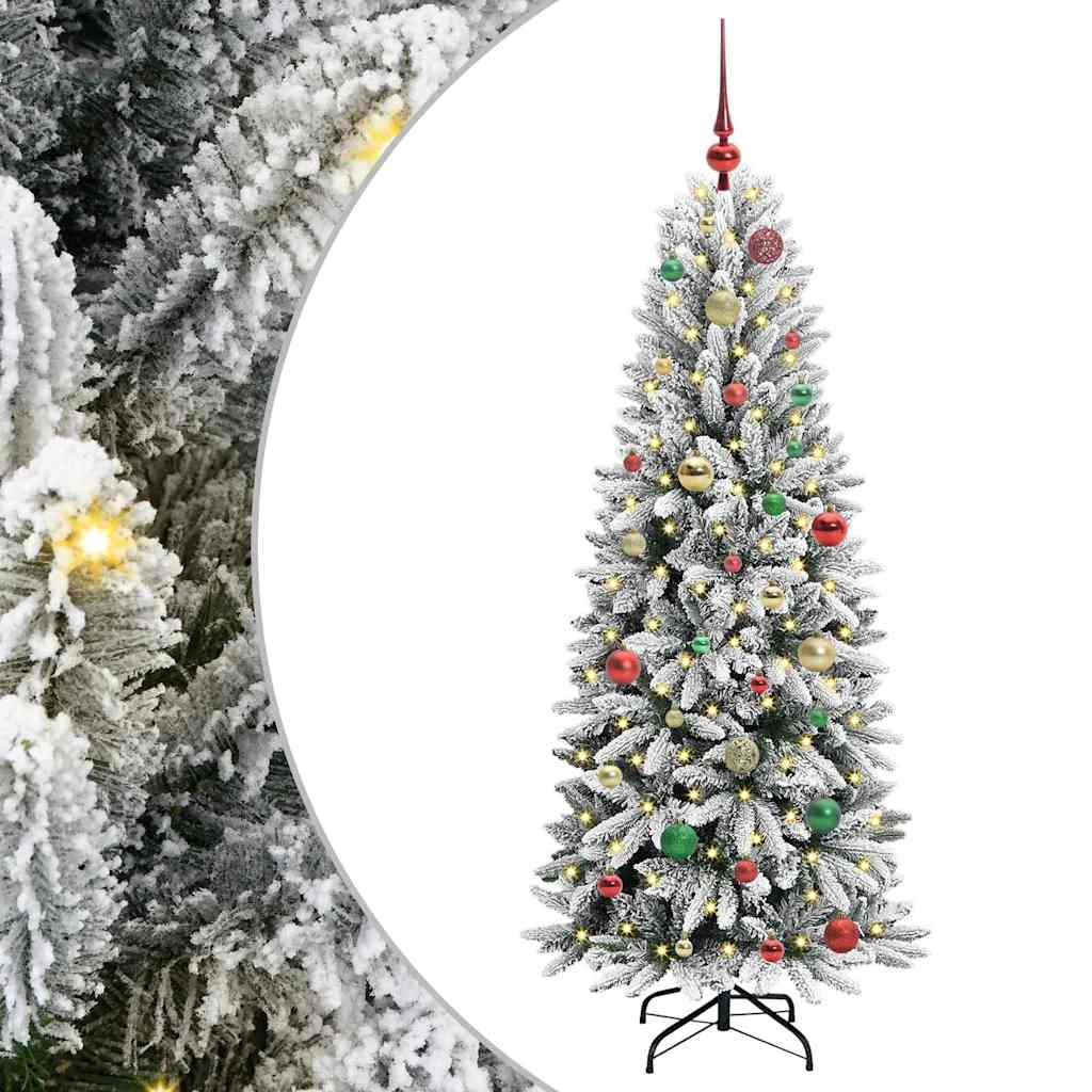 Kunstig juletre med 150 LED Hvit 150 cm PVC, plast, stål og PE