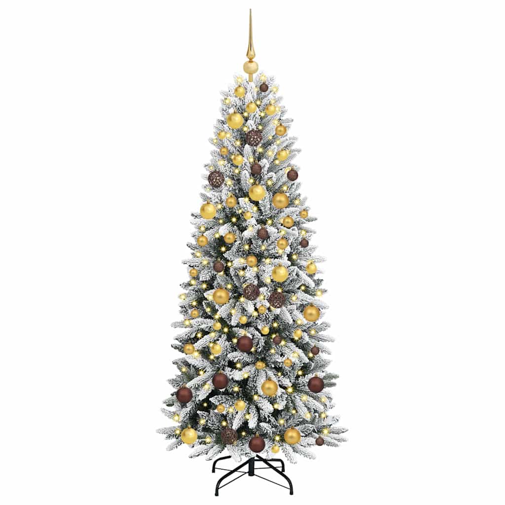 Kunstig juletre med 300 LED Hvit 180 cm PVC, plast, stål og PE