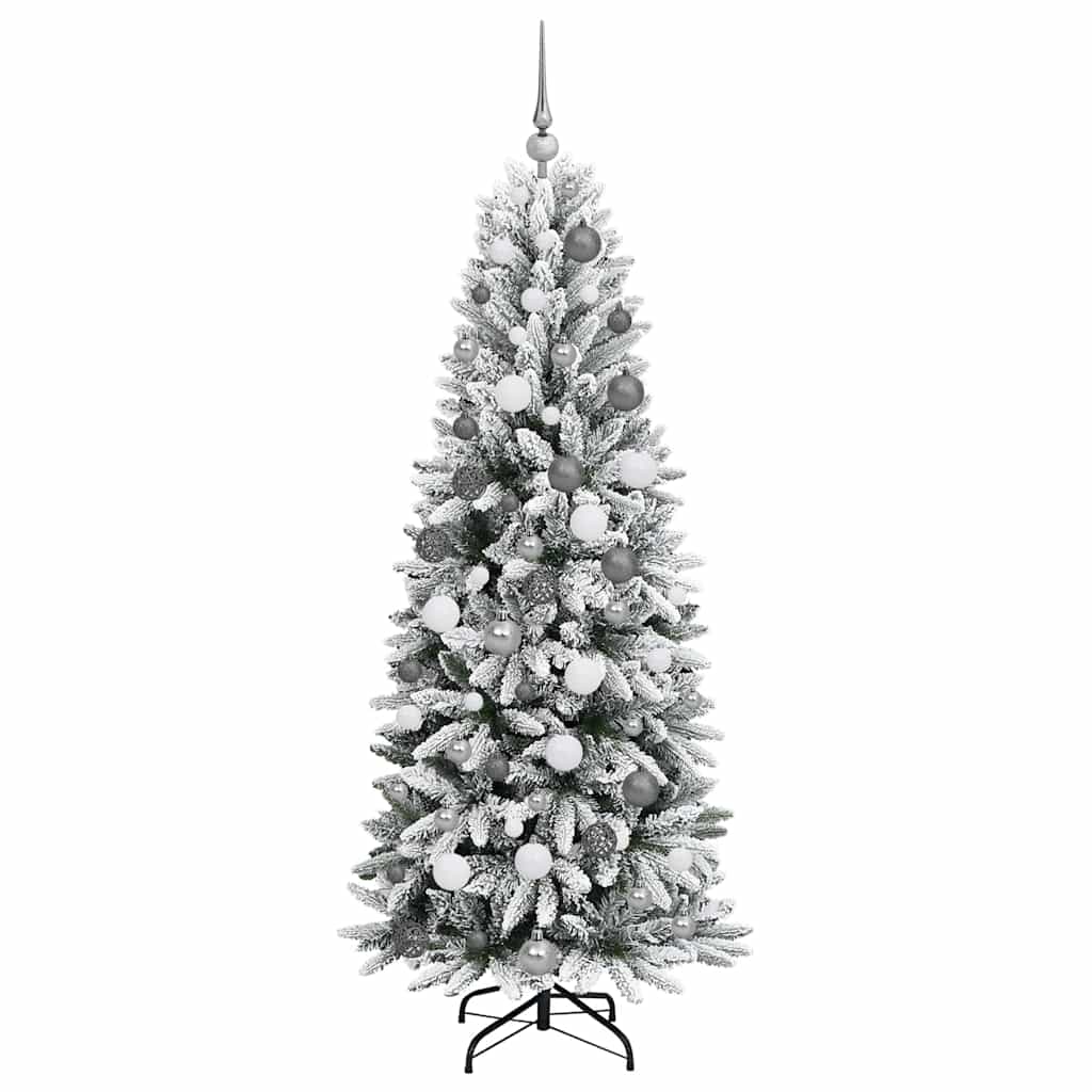 Kunstig juletre med 300 LED Hvit 180 cm PVC, plast, stål og PE