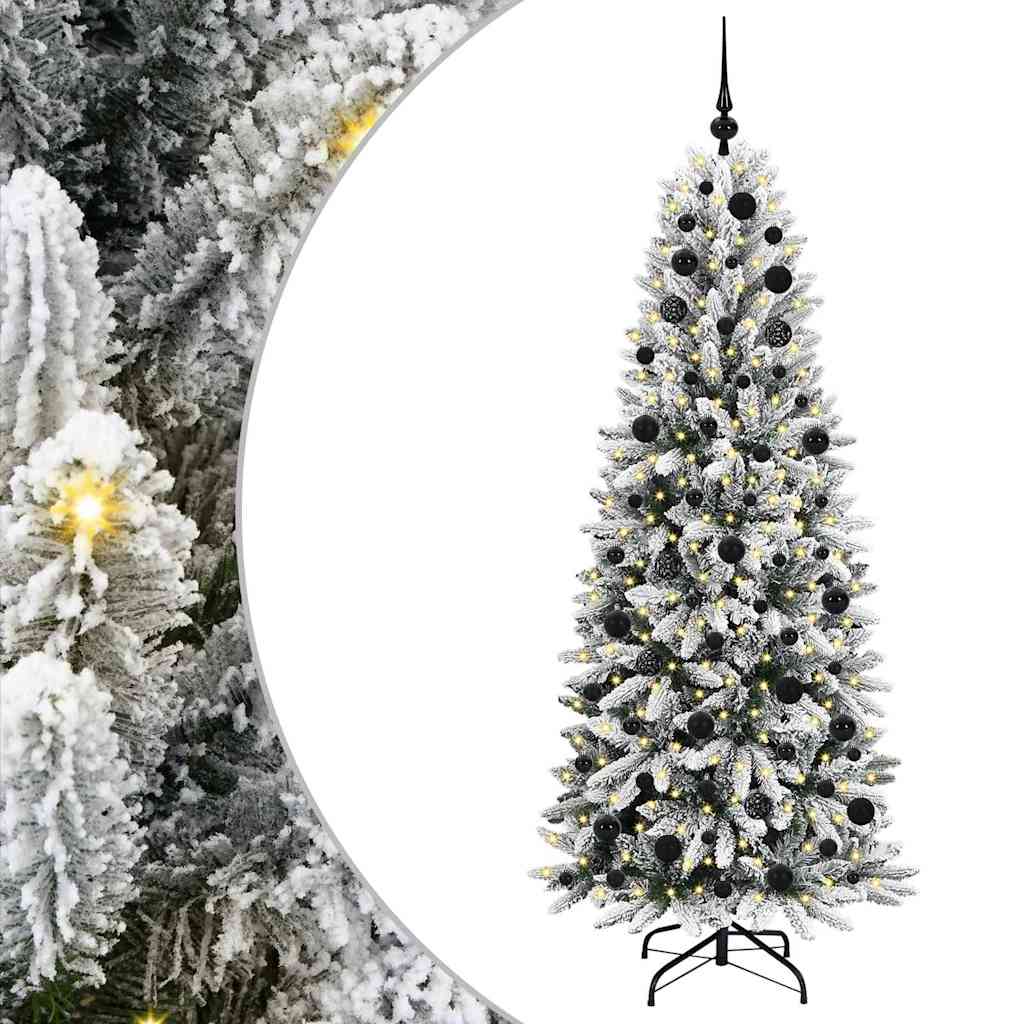 Kunstig juletre med 300 LED Hvit 180 cm PVC, plast, stål og PE