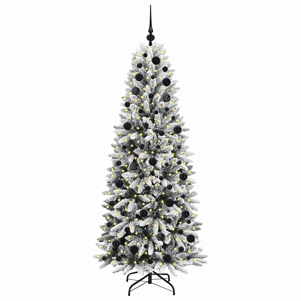 Kunstig juletre med 300 LED Hvit 180 cm PVC, plast, stål og PE
