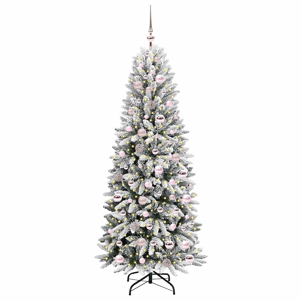Kunstig juletre med 300 LED Hvit 180 cm PVC, plast, stål og PE