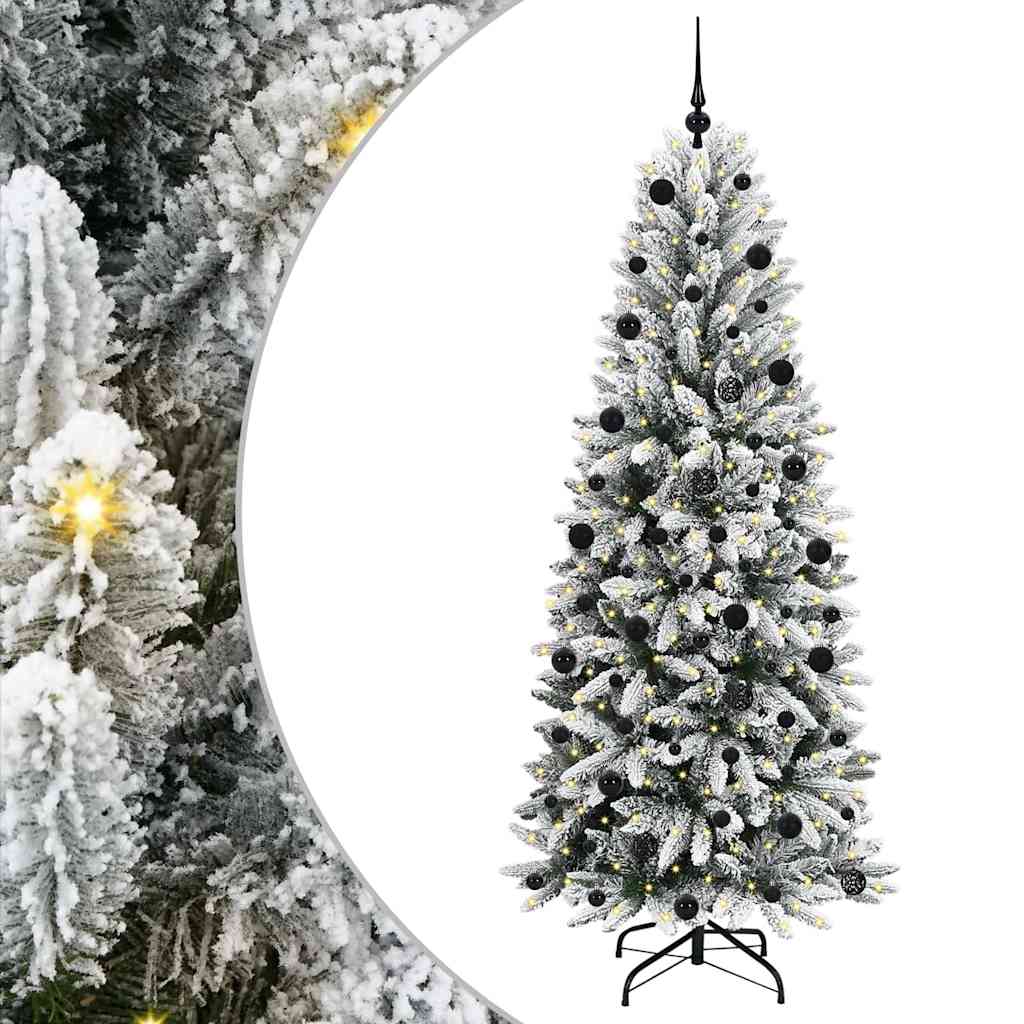 Kunstig juletre med 300 LED Hvit 210 cm PVC, plast, stål og PE