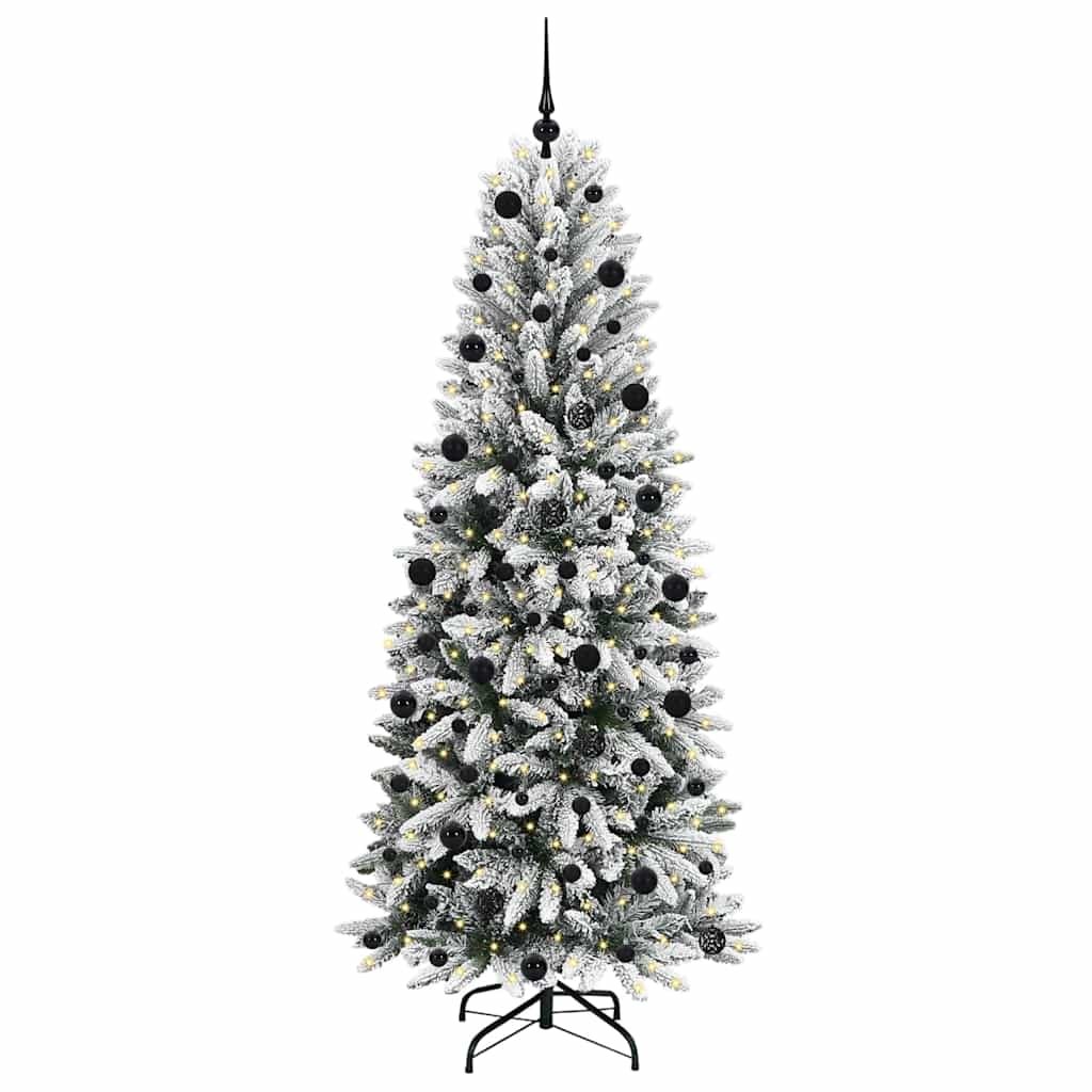 Kunstig juletre med 300 LED Hvit 210 cm PVC, plast, stål og PE