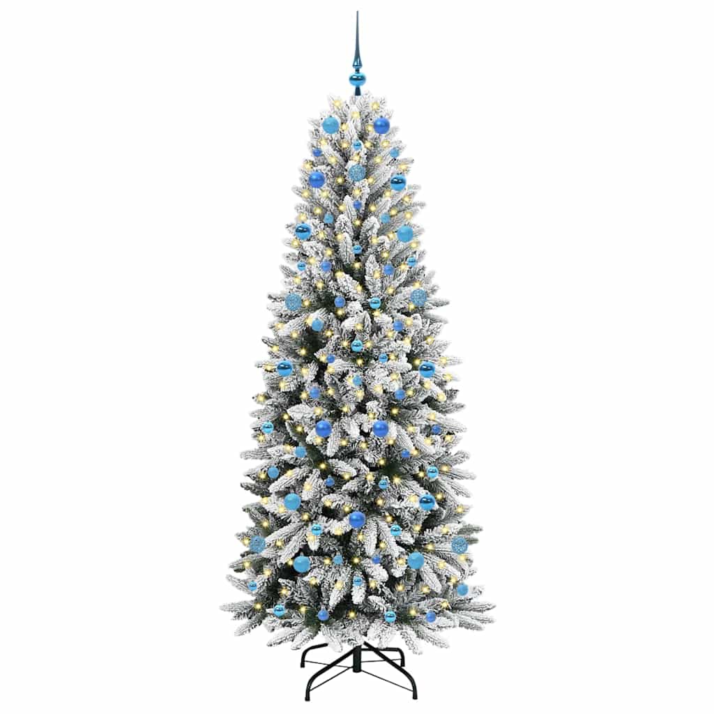 Kunstig juletre med 300 LED Hvit 210 cm PVC, plast, stål og PE