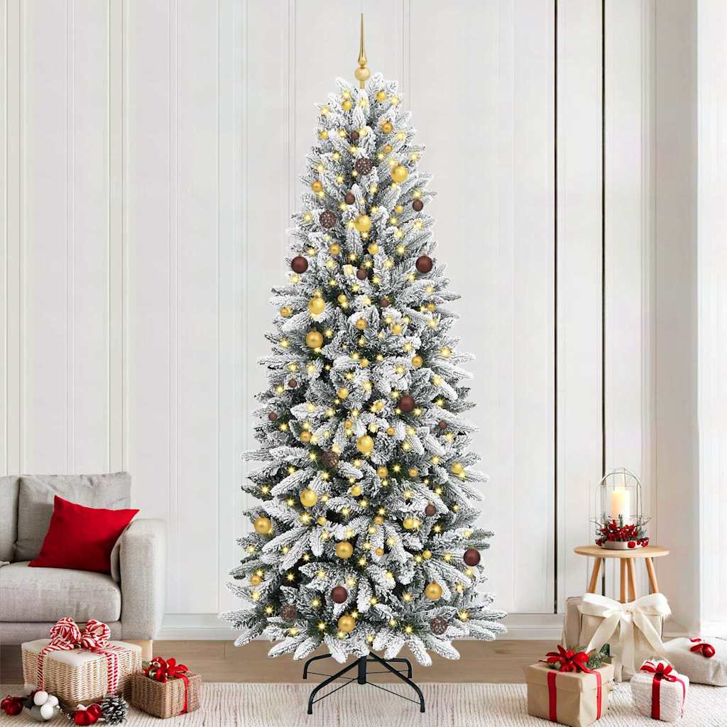 Kunstig juletre Hvit 240 cm PVC og plast og stål og PE
