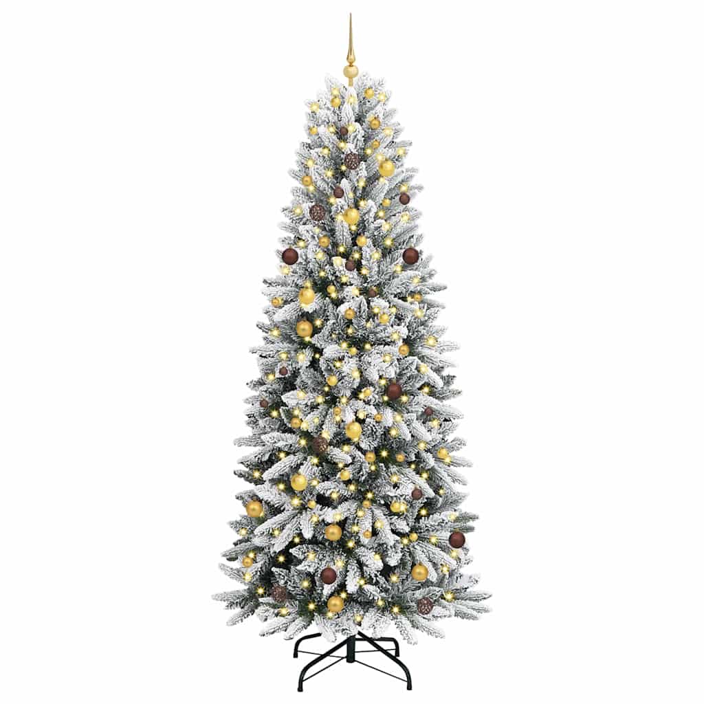 Kunstig juletre Hvit 240 cm PVC og plast og stål og PE
