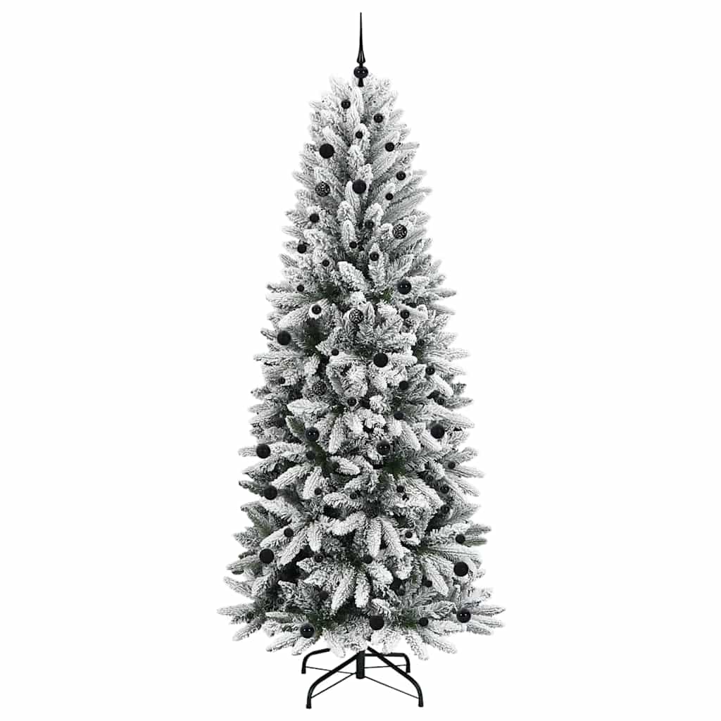 Kunstig juletre med 300 LED Hvit 240 cm PVC, plast, stål og PE