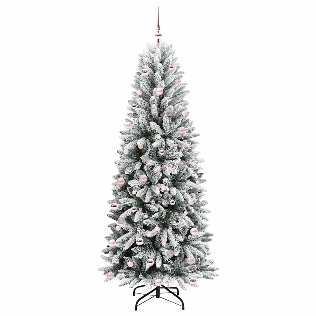 Kunstig juletre med 300 LED Hvit 240 cm PVC, plast, stål og PE