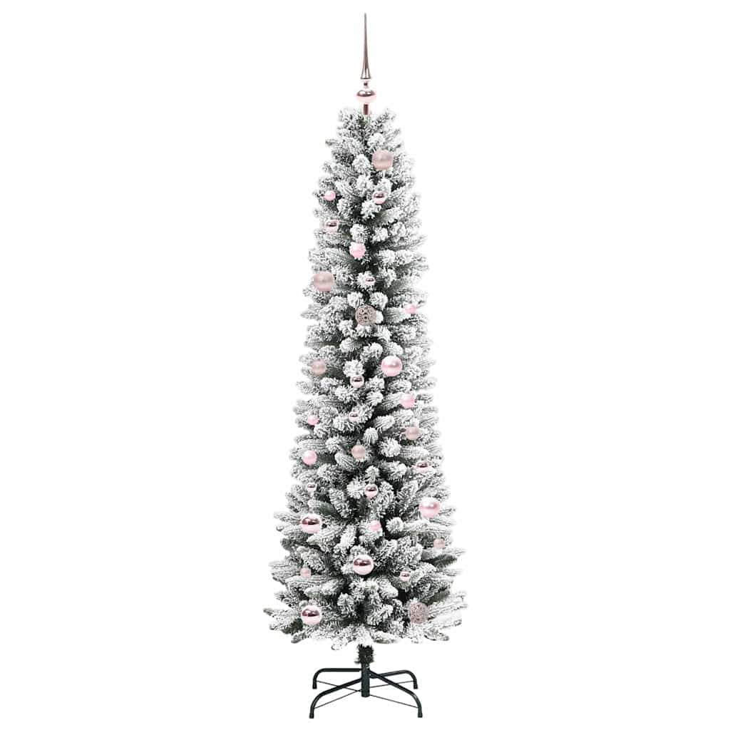 Kunstig juletre med 150 LED Hvit 150 cm PVC og Metall og Plast