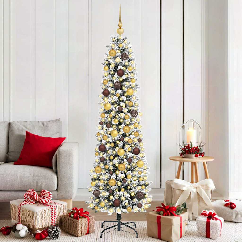 Kunstig juletre Hvit 180 cm PVC og Metall og Plast