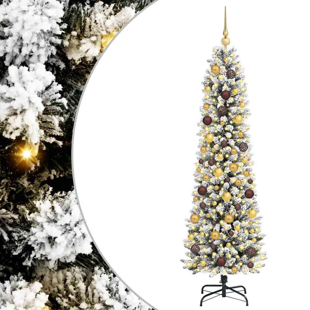 Kunstig juletre Hvit 180 cm PVC og Metall og Plast