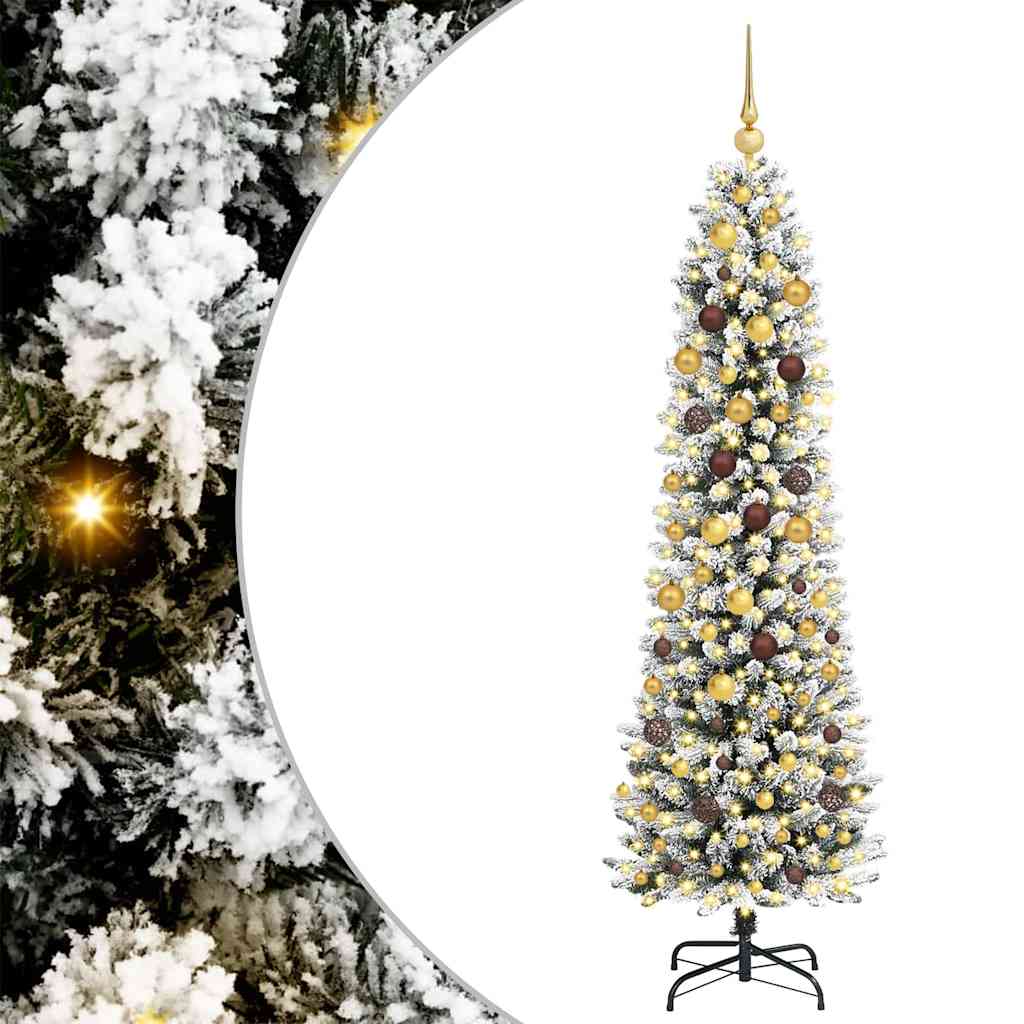 Kunstig juletre Hvit 210 cm PVC og Metall og Plast