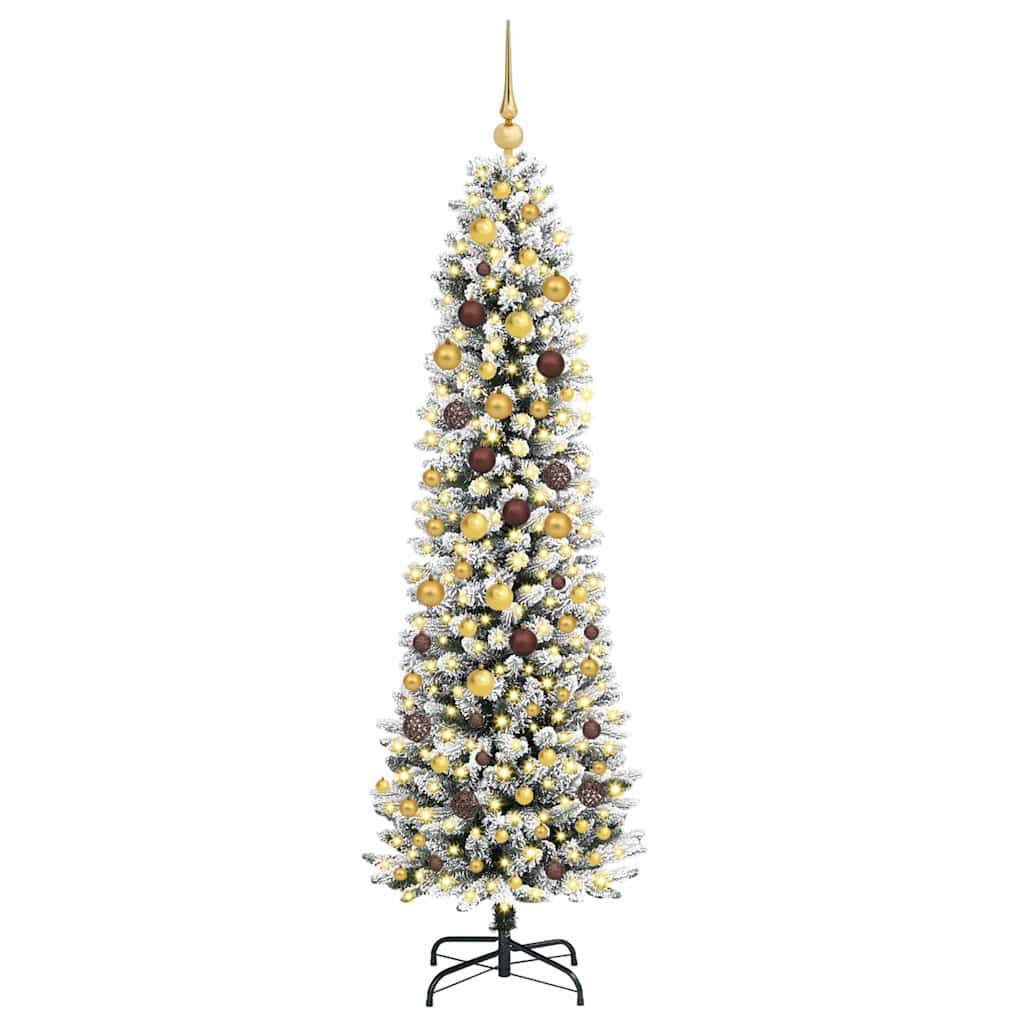 Kunstig juletre Hvit 210 cm PVC og Metall og Plast