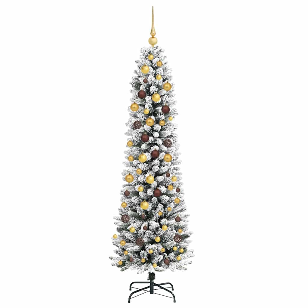 Kunstig juletre Hvit 210 cm PVC og Metall og Plast
