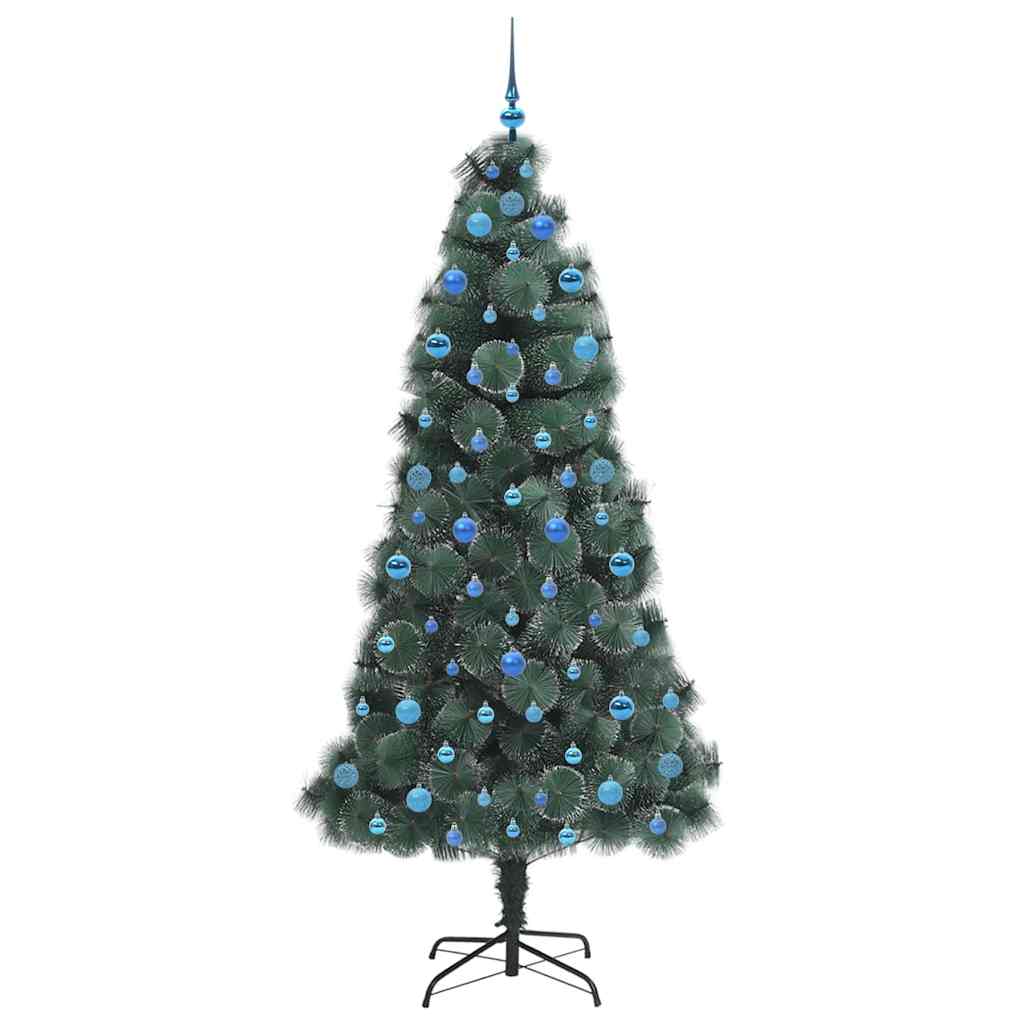 Kunstig Forberedt Juletre med Kule Sett grønn 210 cm PET
