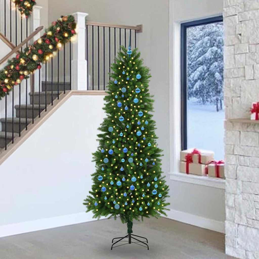 Juletre med 300 LED med stativ grønn 240 cm PE