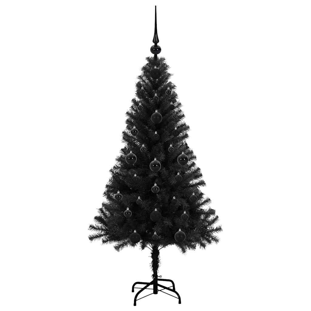 Juletre med 150 LED med stativ Svart 120 cm PVC vidaXL