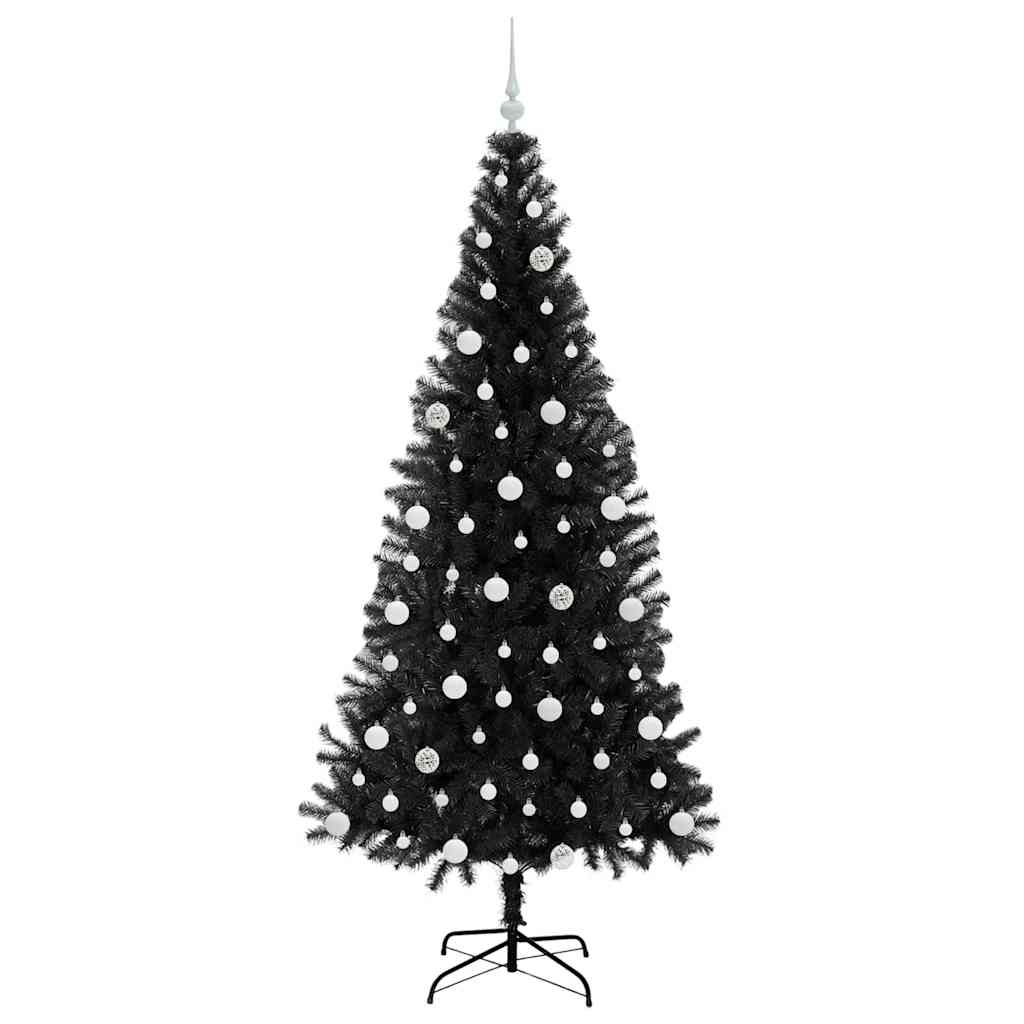 Juletre med 300 LED med stativ Svart 210 cm PVC vidaXL