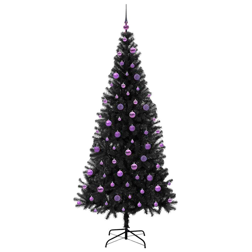 Juletre med 300 LED med stativ Svart 210 cm PVC vidaXL