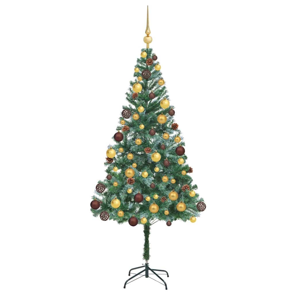 Kunstig juletre med 300 LED med stativ grønn 180 cm PVC og stål