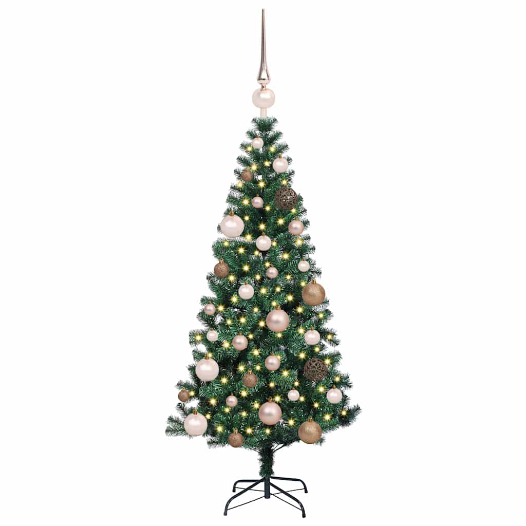 Kunstig Forhåndsopplyst Juletre grønn 120 cm PVC og metall