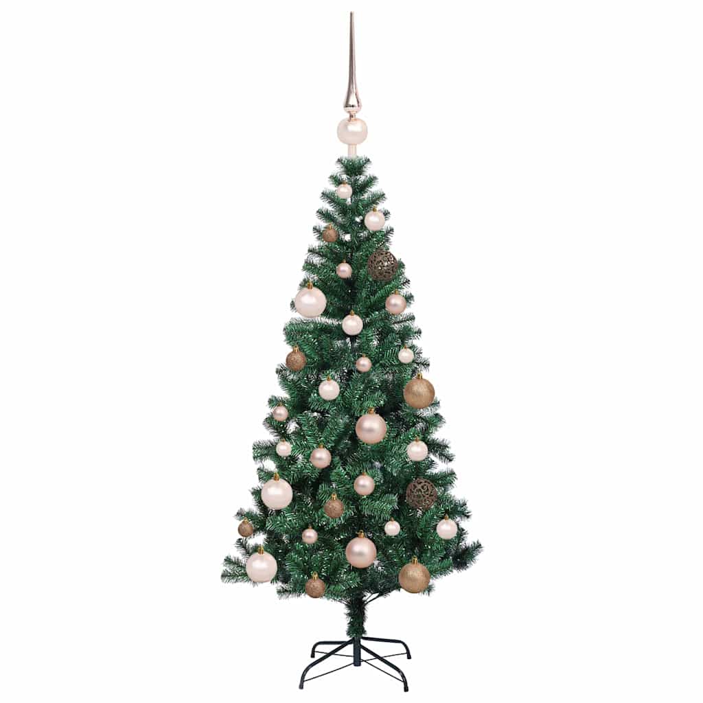Kunstig Forhåndsopplyst Juletre grønn 120 cm PVC og metall